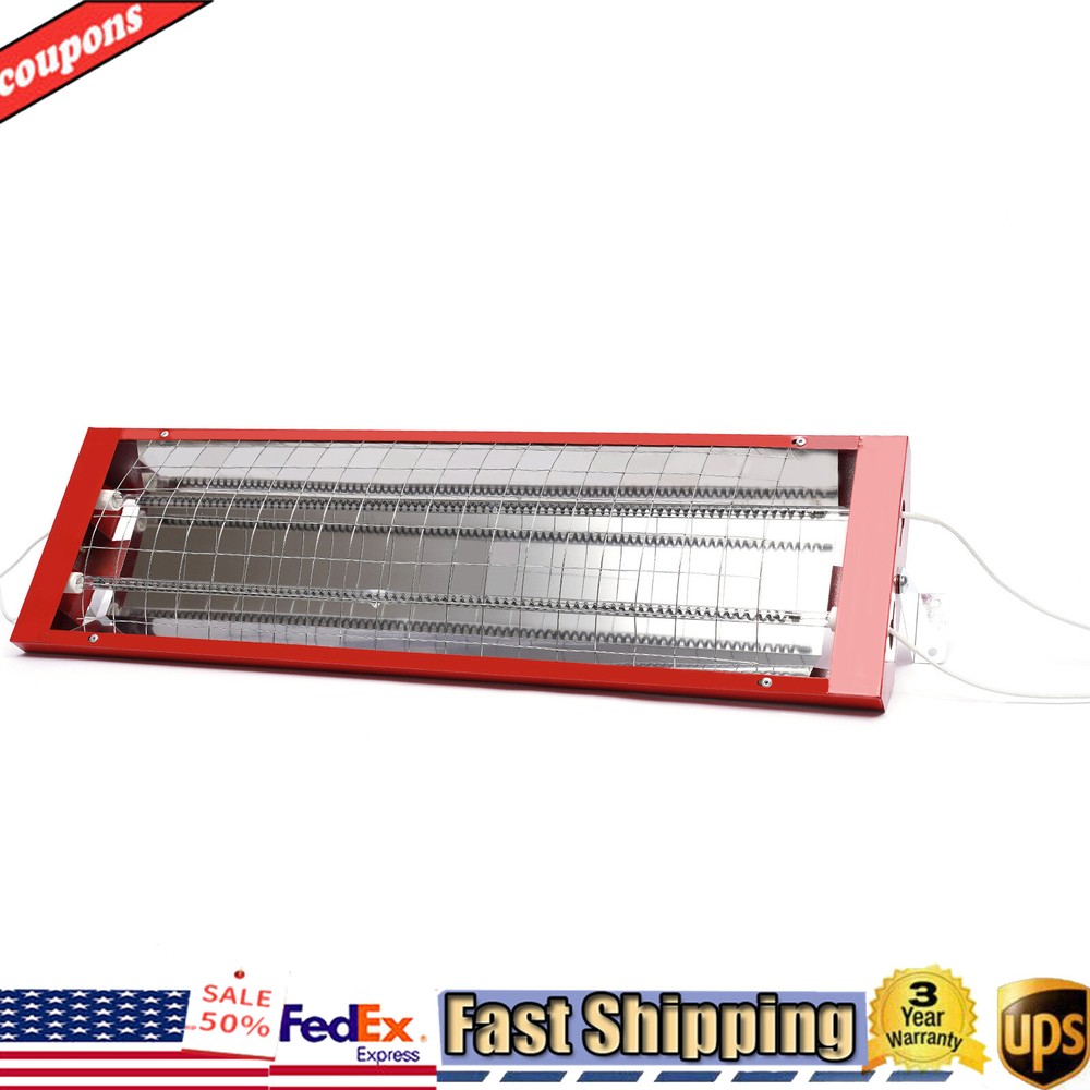 2Pcs 2000W Spray Baking Booth Infrared Paint Curing Light Heating Lamp Heaters