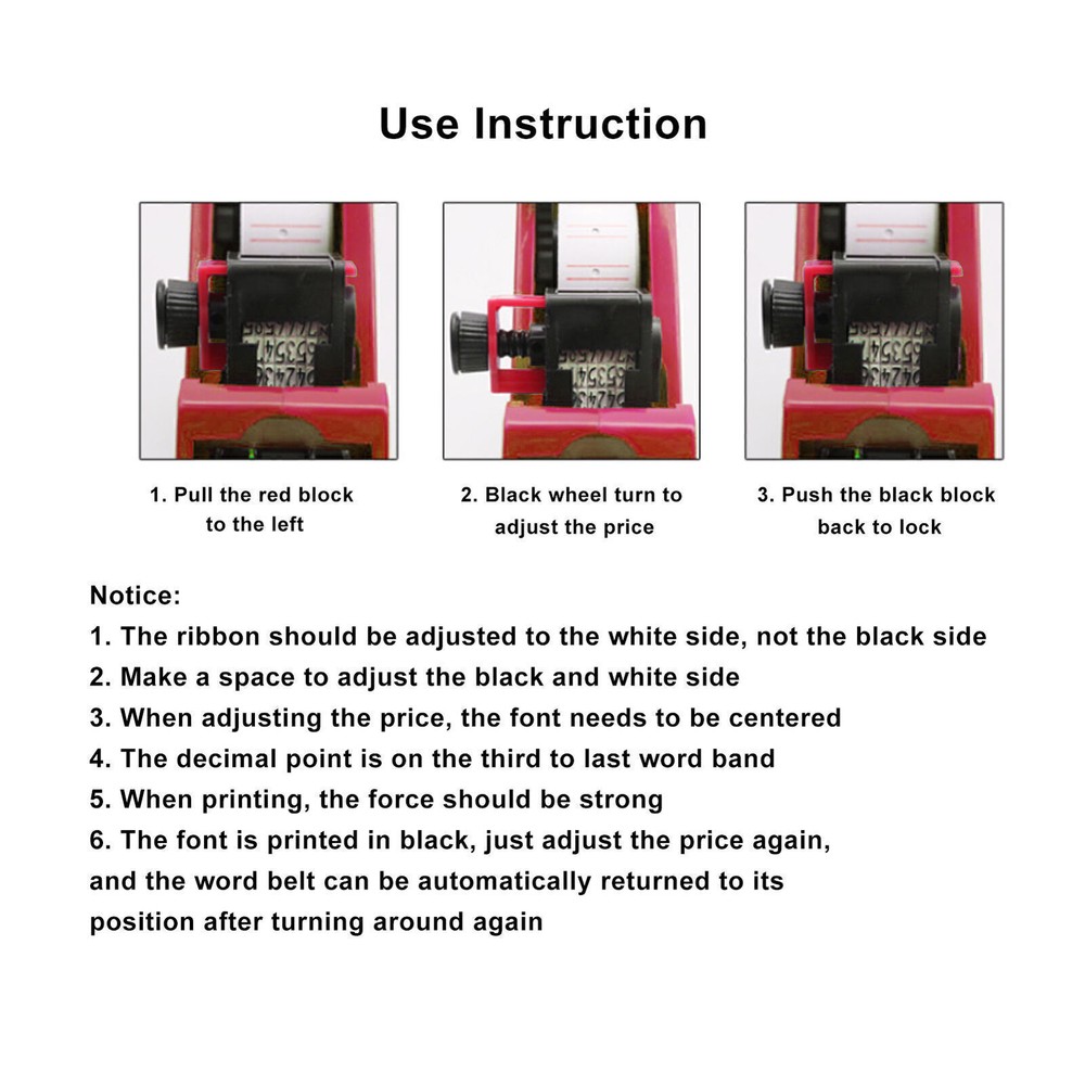 8-Digit Manual Labeling Machine with Cartridge - Portable Price Tag Gun