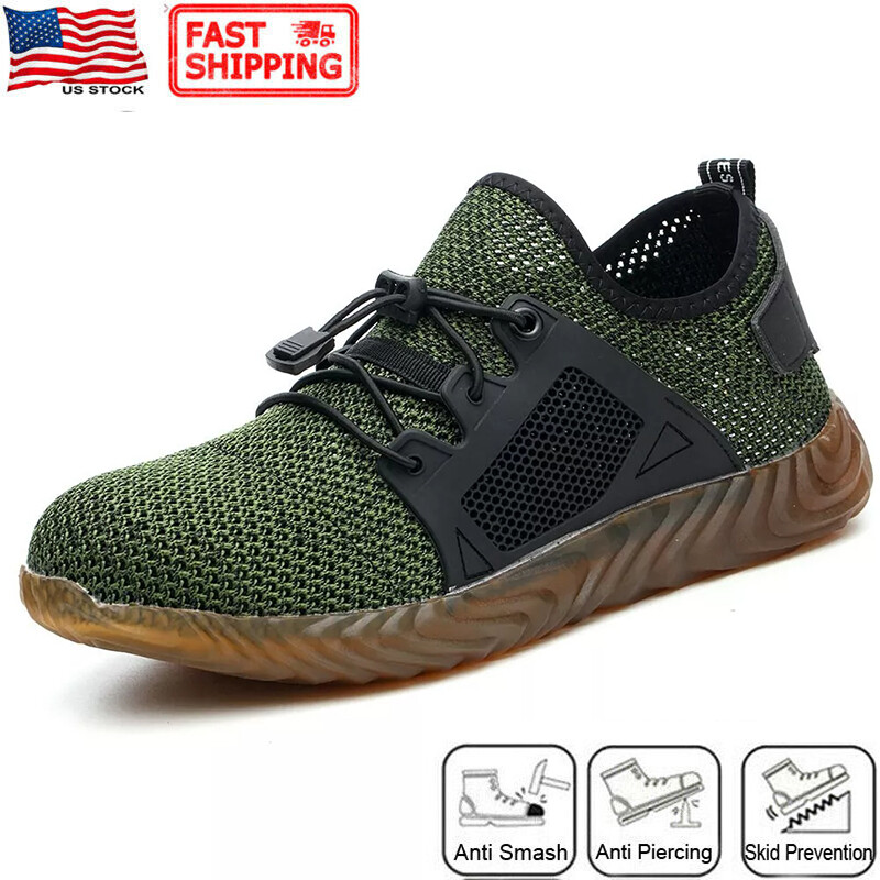 Men's Steel Toe Mesh Safety Work Boots Lightweight Indestructible Sneakers
