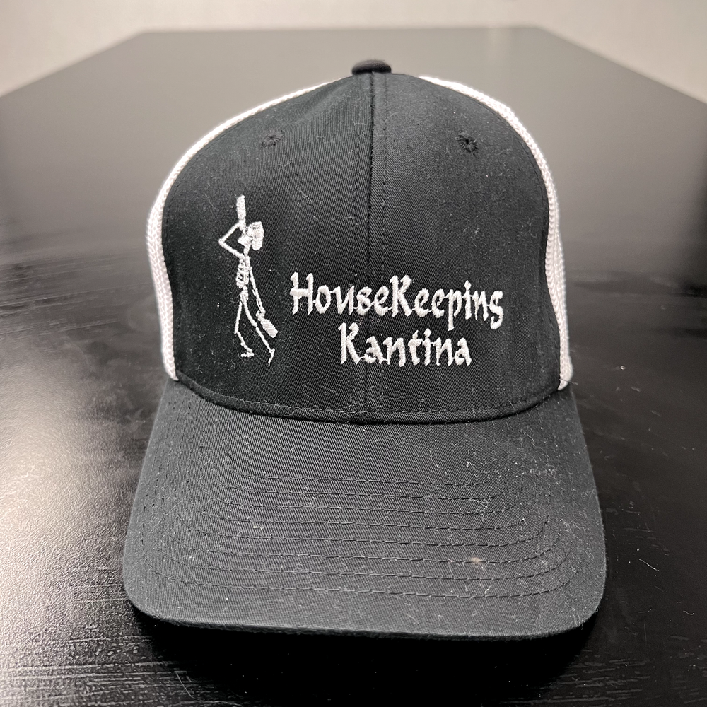 Housekeeping Kantina Trucker Mesh Flexfit Black White One Size Hat Bar