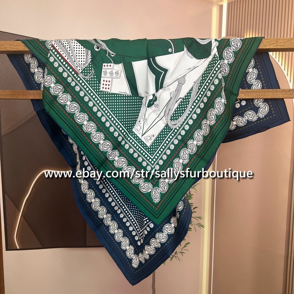 Sallys Boutique 18 Momme Twill Silk Wrap Scarf Aztec Print Double Face Shawl 35