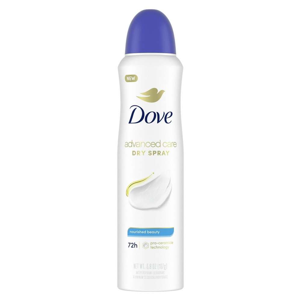 Dove Nourished Beauty Dry Spray Antiperspirant Deodorant 4-Pack 3.8 oz