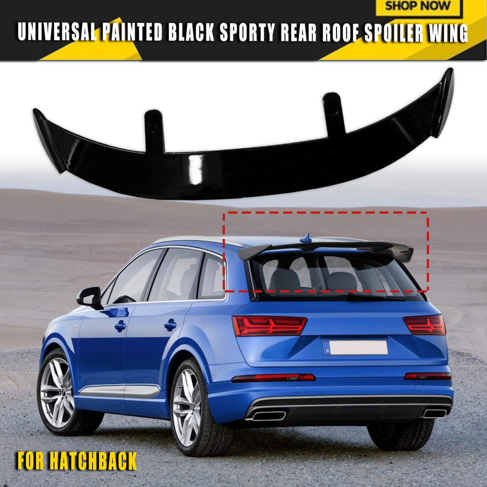 Universal ABS Gloss Black Rear Roof Spoiler Wing for Hatchbacks