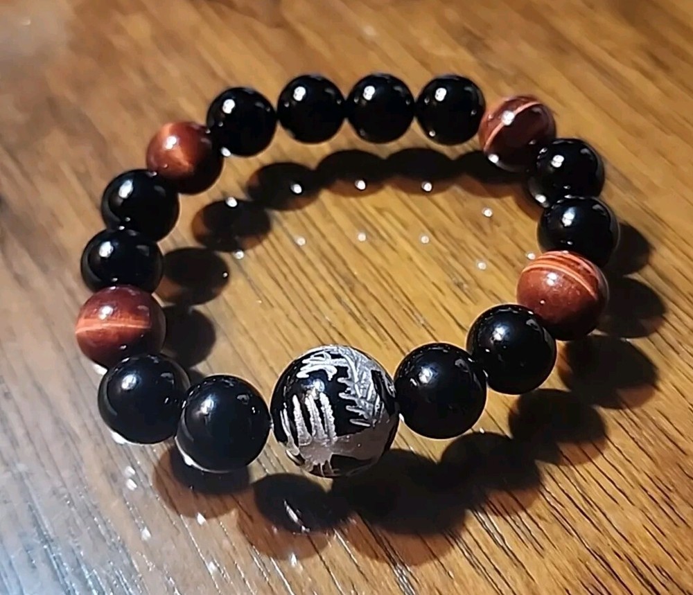 Dragon Red Tiger Eyes Natural Stone Beads Bangles & Energy Bracelets Jewelry