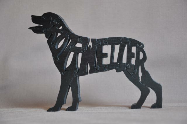 Rottweiler  Rott Dog Choice Wooden Amish made Toy Scroll Saw Puzzle Figurine Art