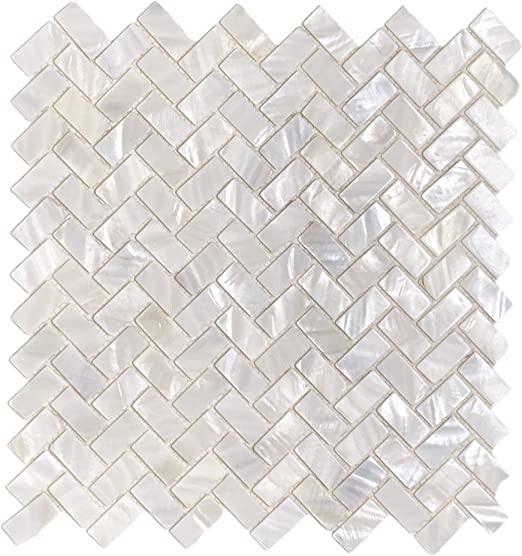 Herringbone Shell Mosaic Tile for Bathroom Kitchen Backsplash Living Room Wall