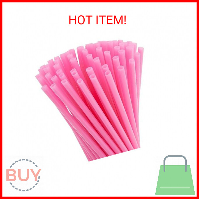 Juvale 300-Pack Pink Plastic Straws for Parties Events Baby Showers Weddings