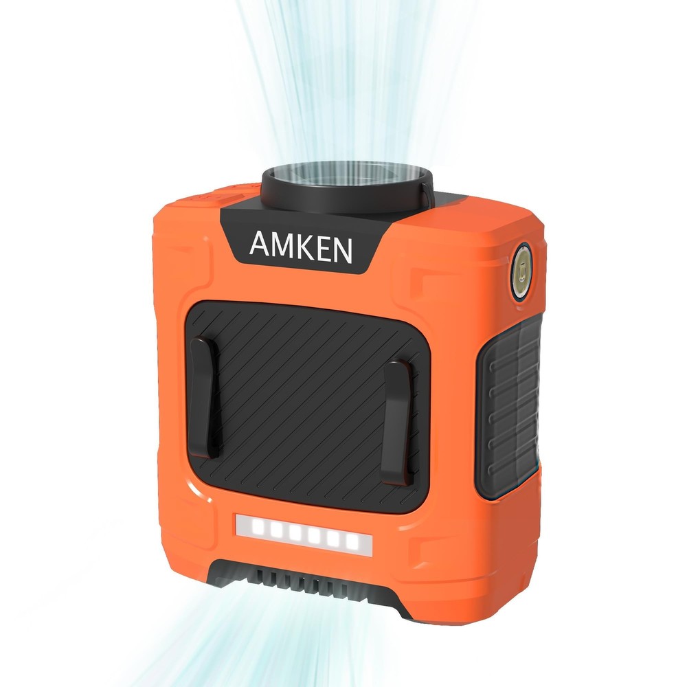 AMKEN Waist Fan with 10000mAh Battery for 24-Hour Portable Cooling