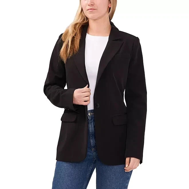 Vince Camuto Ladies Fully Lined Padded Shoulder Split Blazer Size S or M Black