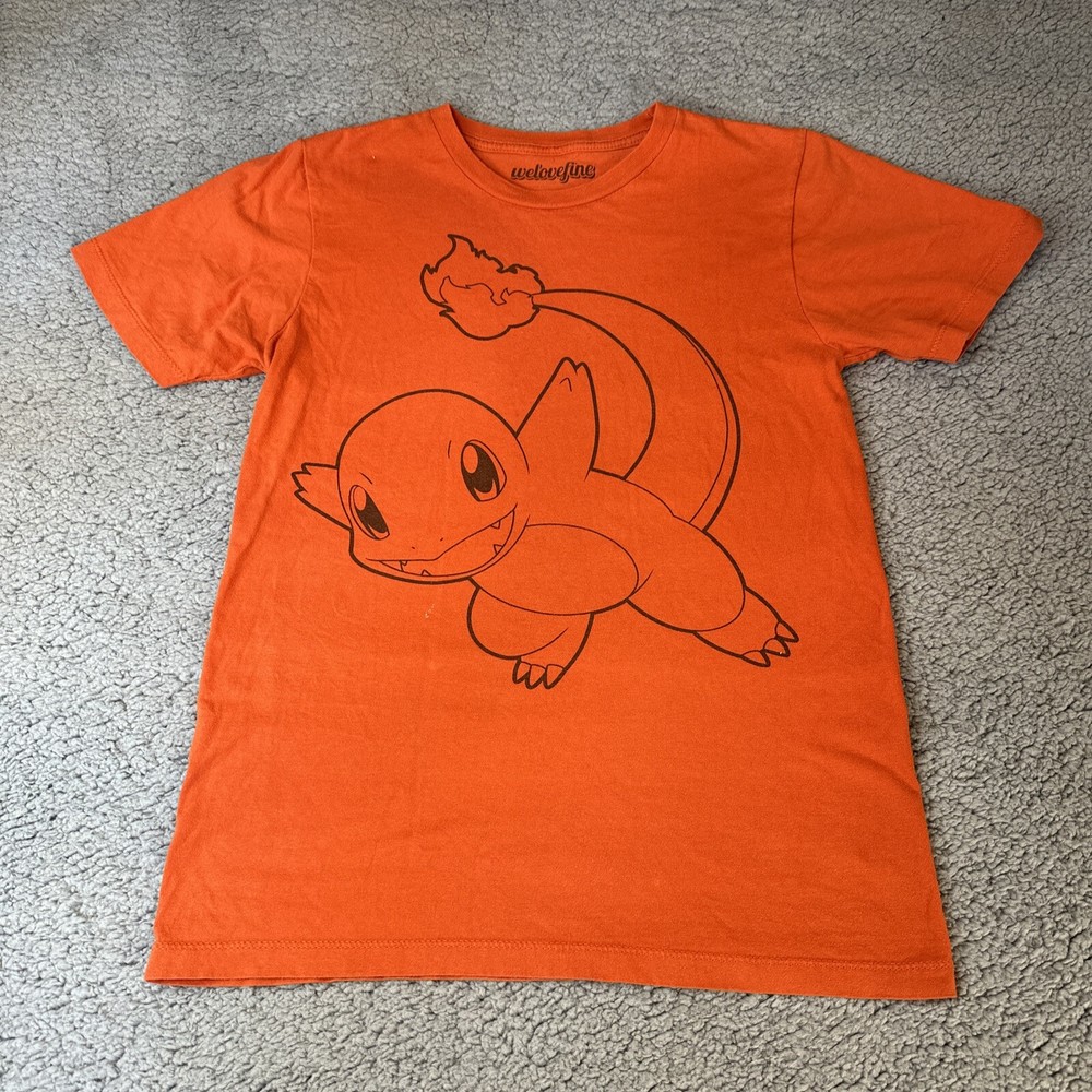 Pokémon Shirt Pokemon Charmander Shirt Adult Orange SizeSmall “We Love Fine”