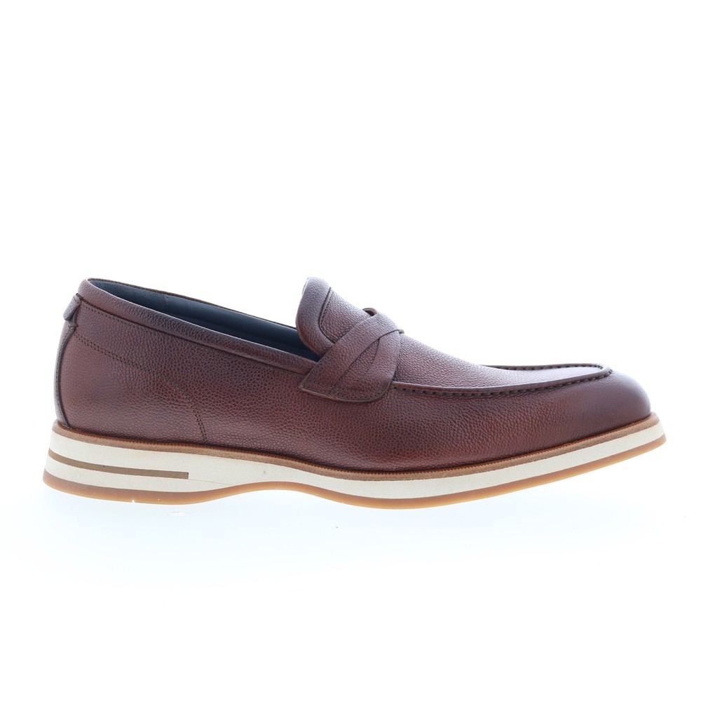 Di Bianco Firenze Mens Brown Leather Slip On Loafers & Slip Ons Penny Shoes 9