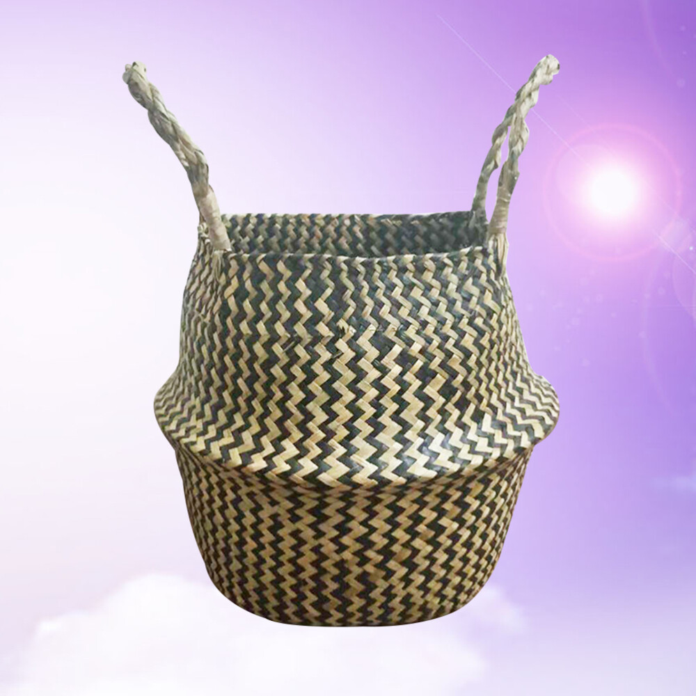 Seagrass Belly Basket Wicker Storage Seaweed Material