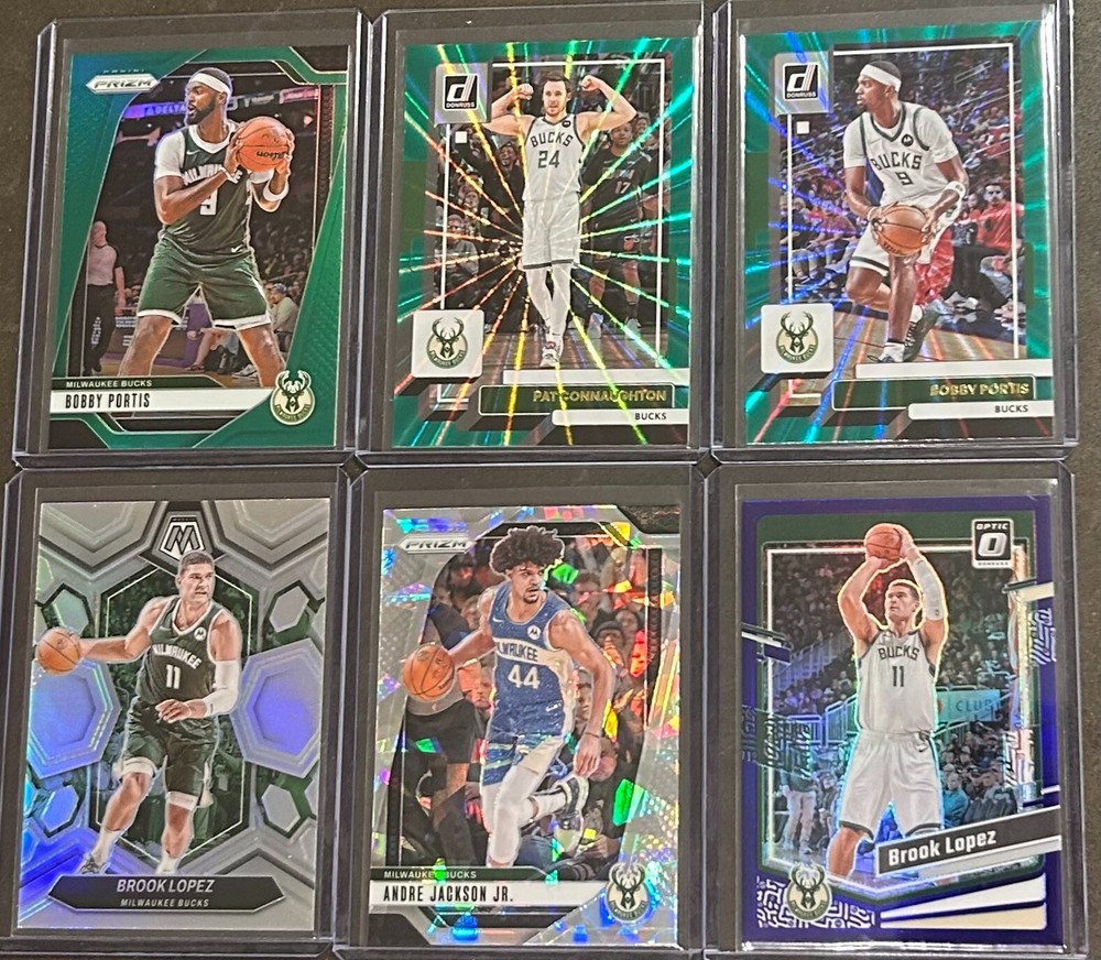 2022-25 Panini Basketball Milwaukee Bucks 6 Card Parallel Trading Lot!