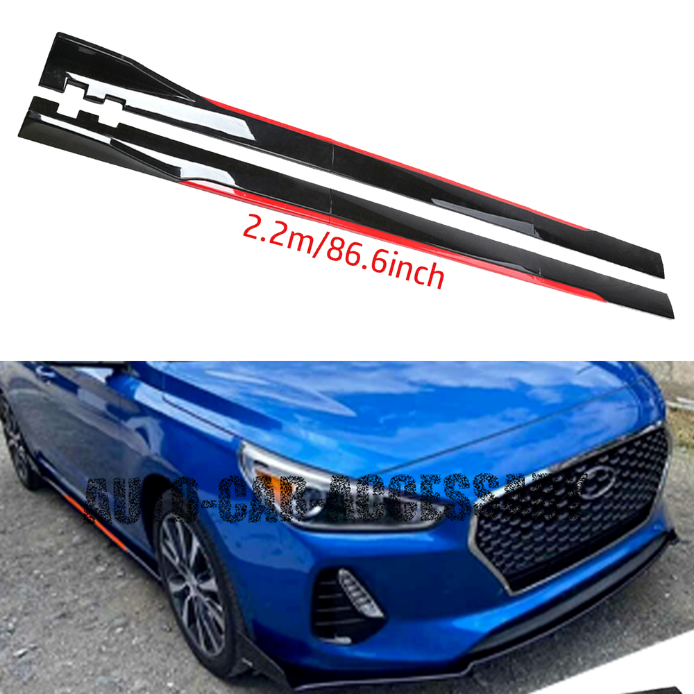 For Hyundai Elantra Side Skirt Extension Body Kit Splitter Spoiler Glossy Black