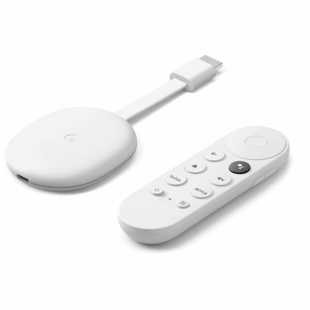 Google Chromecast with Google TV 4K UHD Streaming Device in Snow