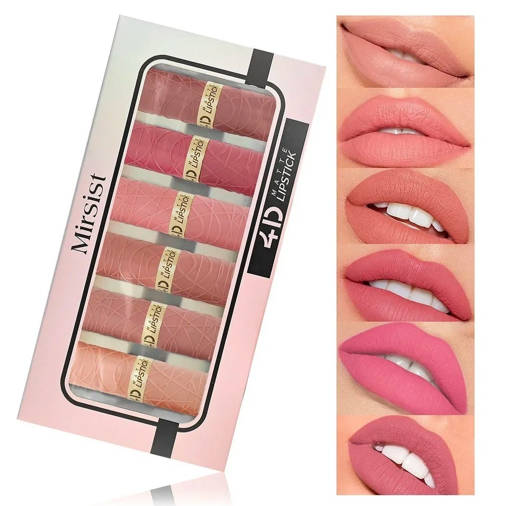 6Pcs Velvet Matte Lipstick Set – Long-Lasting Waterproof Lip Tint Collection