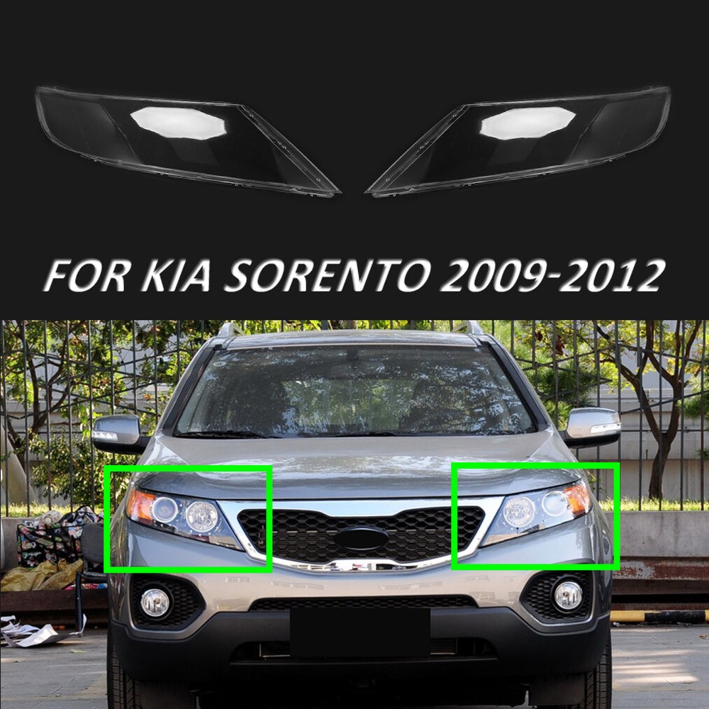 Fit For Kia Sorento 2009-2012 Headlight Lens Cover Caps Clear Lamp  lampshade