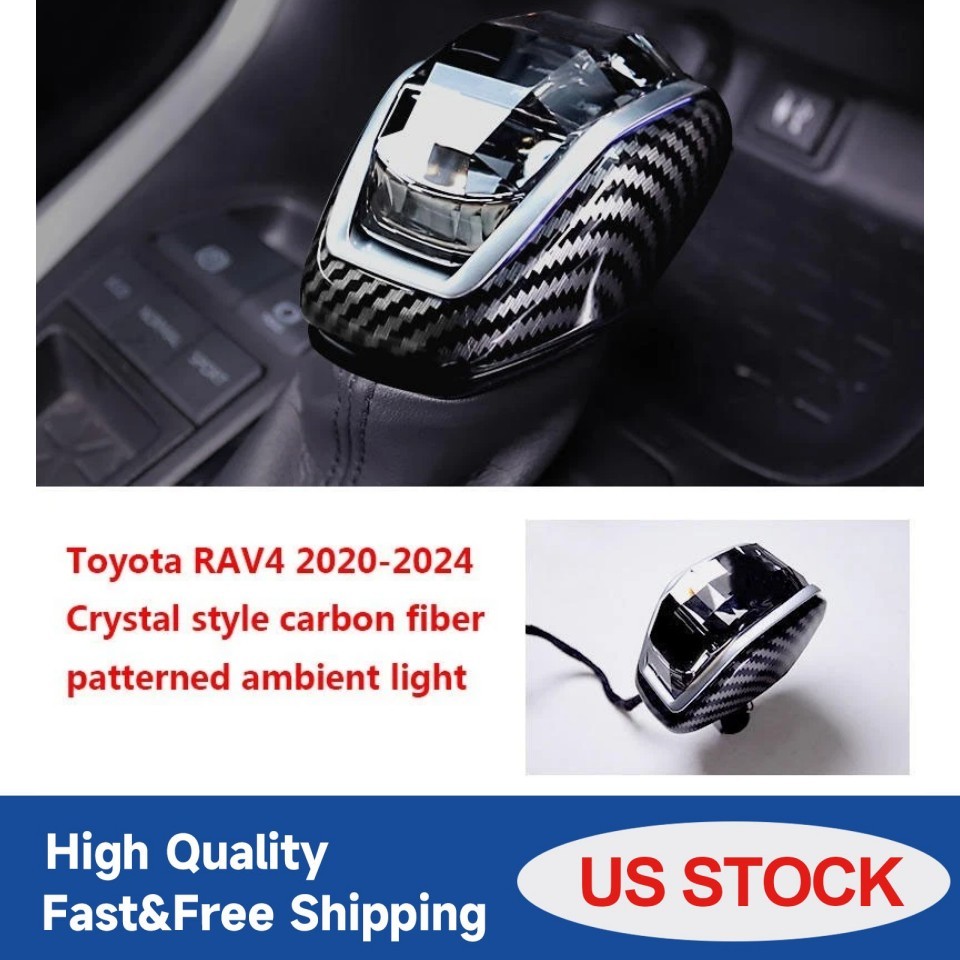 Car Crystal Handle Gear Shift Knob Gear Head with LED For Toyota RAV4 2020-2024