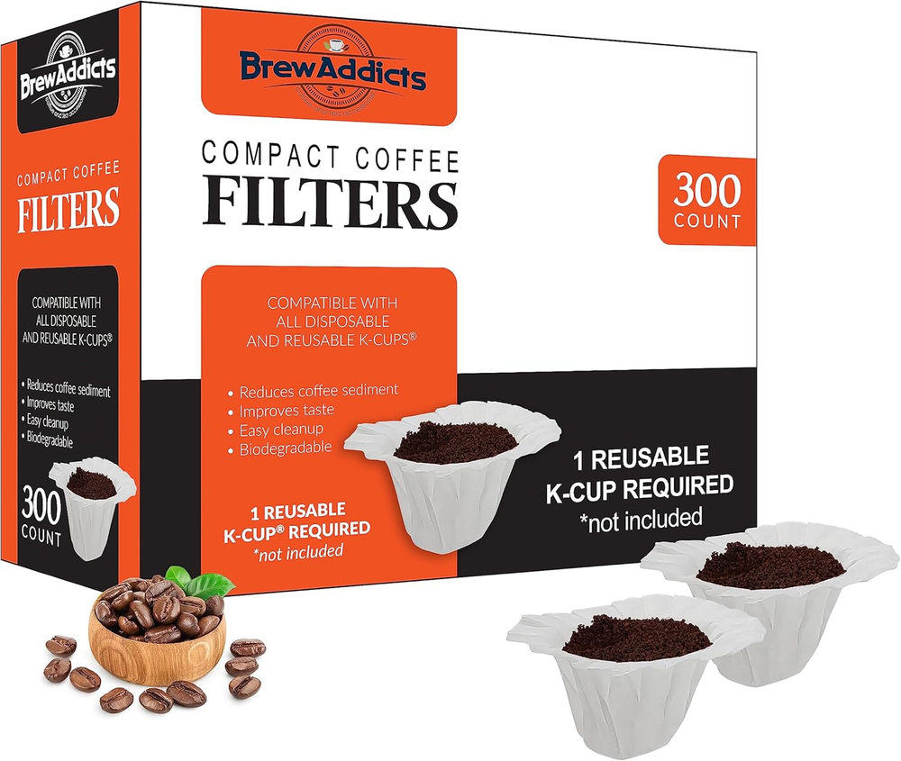 300 Paper Coffee Single-Use Filters for for Keurig Brewers and Compatible with K