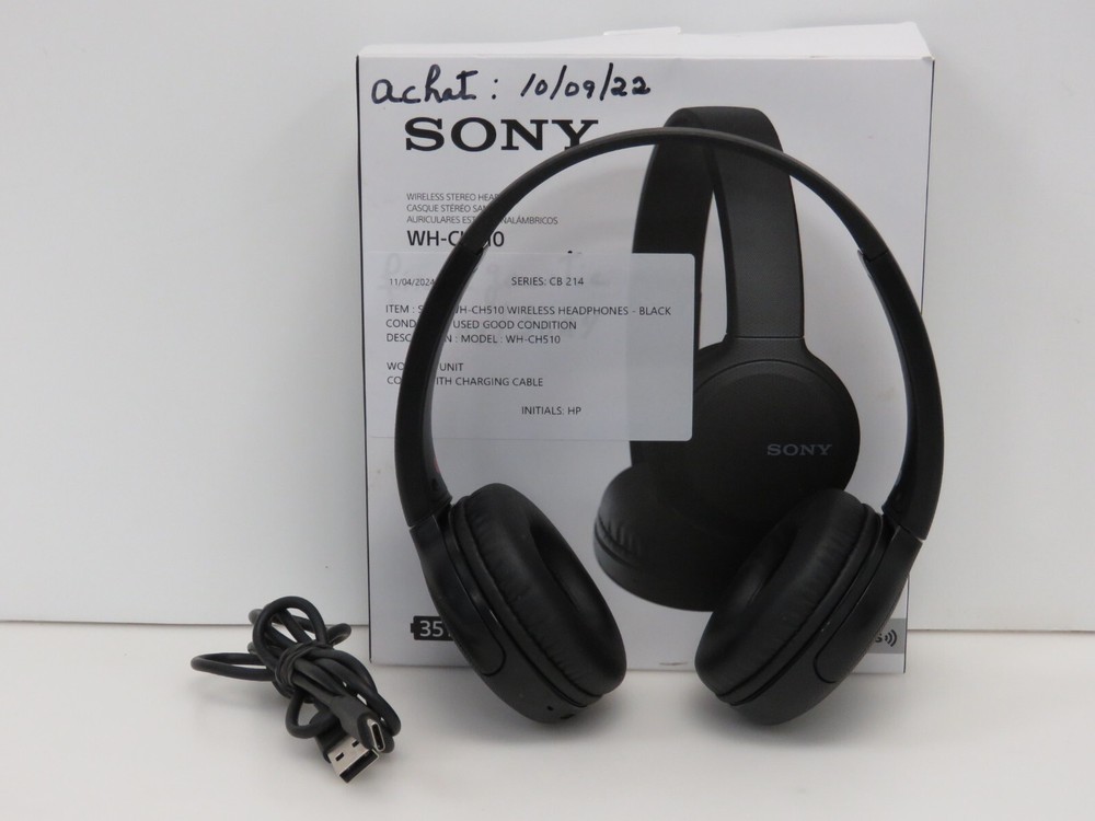 Sony WH-CH510 Wireless On-Ear Bluetooth Headphones Stereo Headset Black [CB214]
