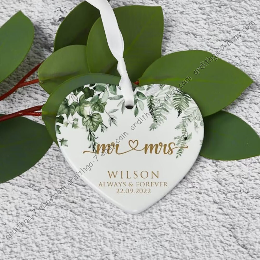Personalizd Wedding Gift,Custom Mr Mrs Ornament,Personalized Wedding Ornament...
