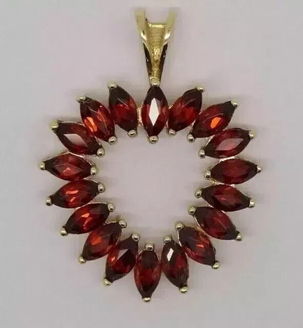 2Ct Marquise Lab Created Red Garnet Open Heart Pendant In 14k Yellow Gold Plated