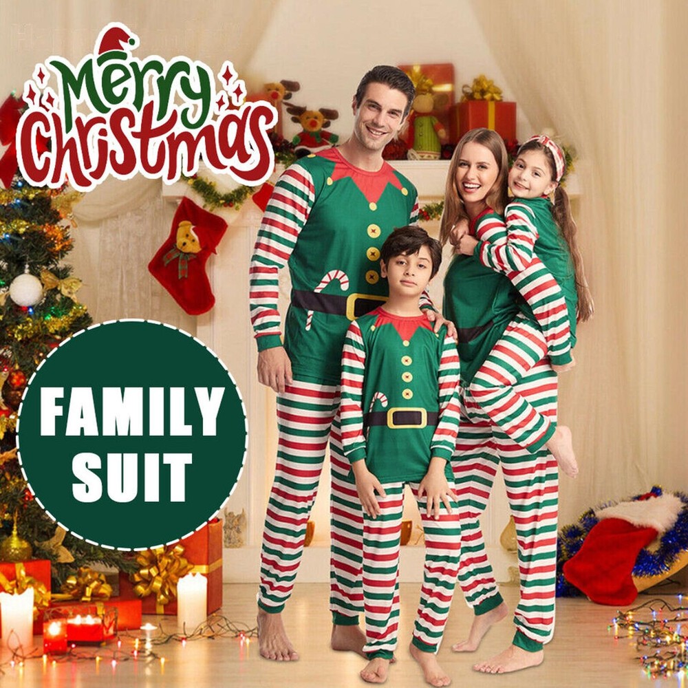 US Stock Sale Christmas Holiday Pajamas Family Matching Pyjamas Pjs Evening-image