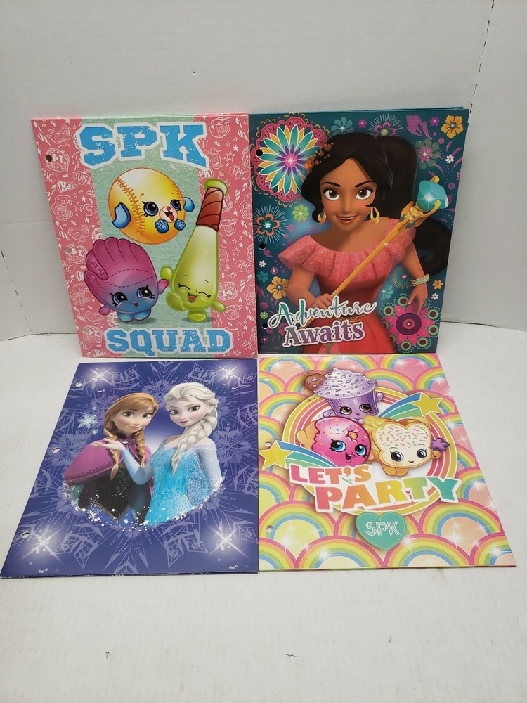 Back to School Lot of 4 Disney Frozen Shopkins Elena 2 Pocket Portfolio 9x12 NEW-image
