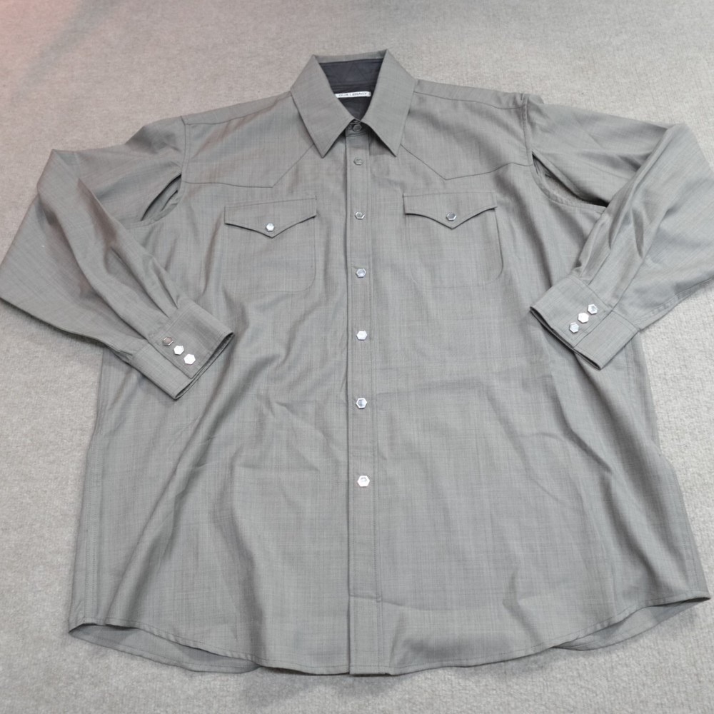 Our Legacy Shirt 2XL Gray Cut Ranch 100% Wool MOP Western Gender Neutral