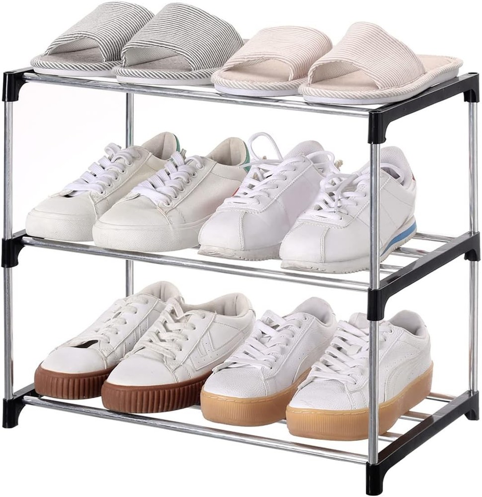 Stackable Small Shoe Rack for Entryway Hallway Closet Space Saving Storage Organizer