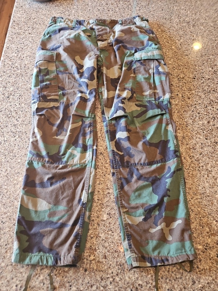 US Military Woodland Camo Pants Mens Large Regular Hunting