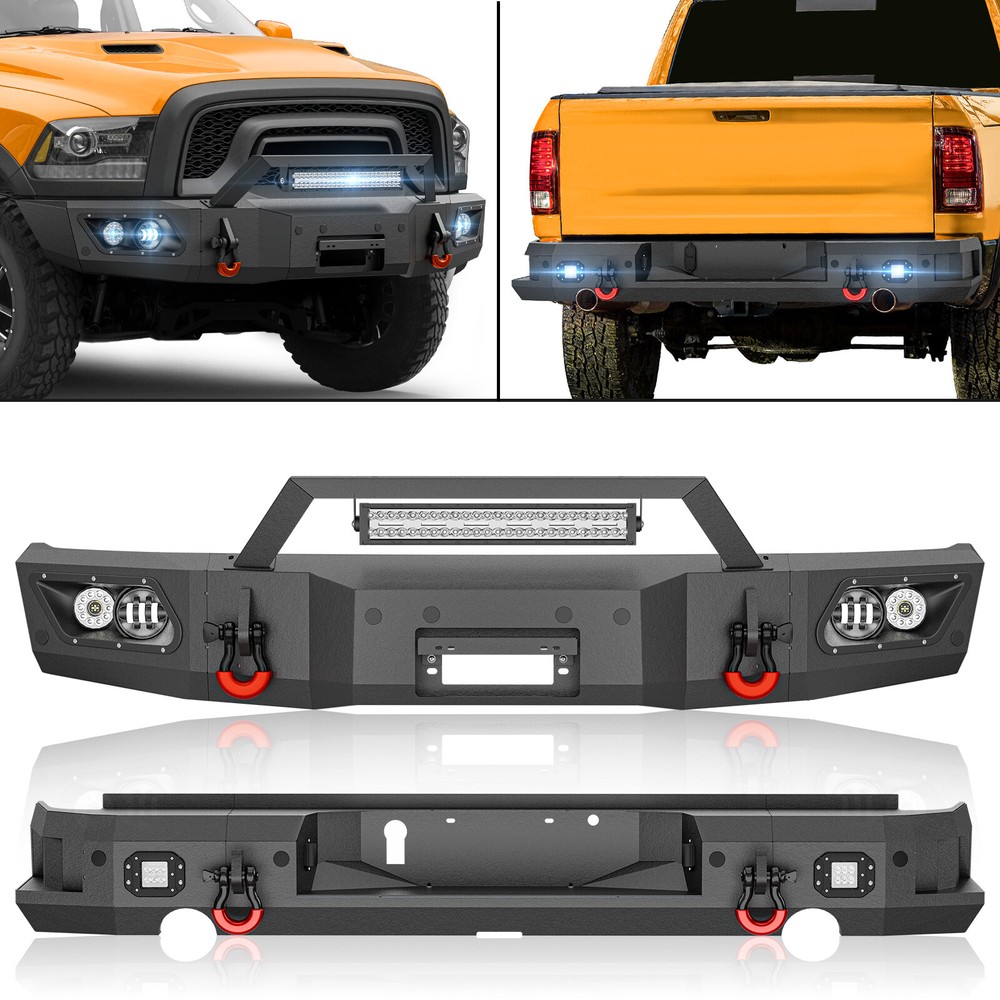 Dodge Ram 1500 Rebel 2015-2018 Front or Rear Bumper with Sensor Holes & D-Rings