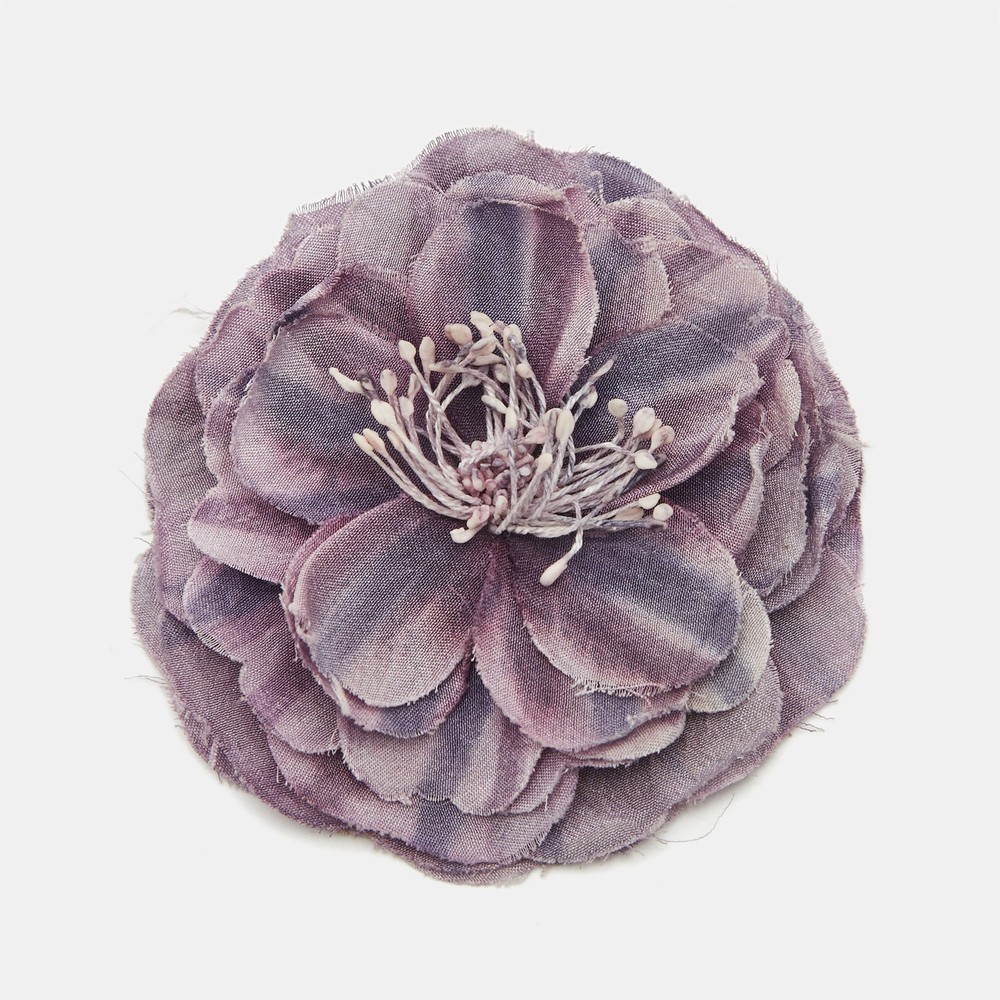 Gucci Gold Tone Floral Embroidered Fabric Brooch