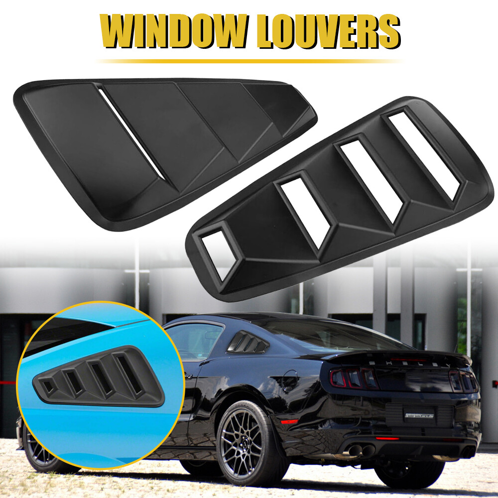For 2005-2014 Ford Mustang 2-DR 1/4 Quarter Side Window Louvers Scoop Cover Vent