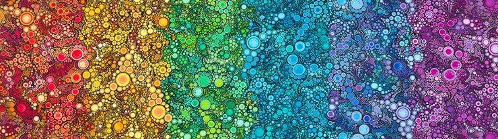 Bubble Stripe Rainbow Effervescent Fabric by Robert Kaufman YARD