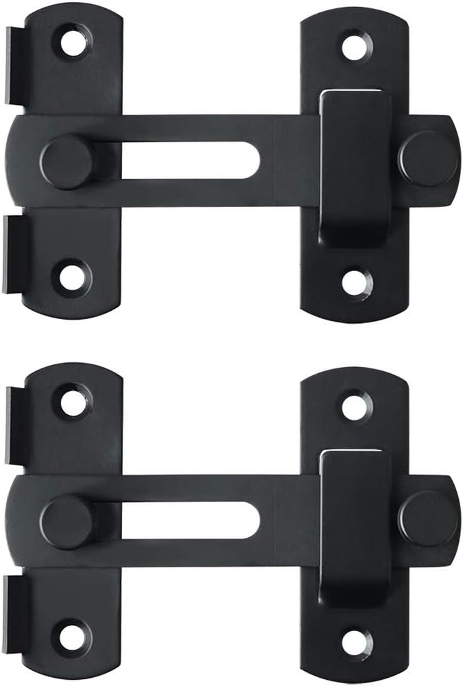 Stainless Steel Flip Latch Gate Hardware, Matte Black Finish (2-Pack)