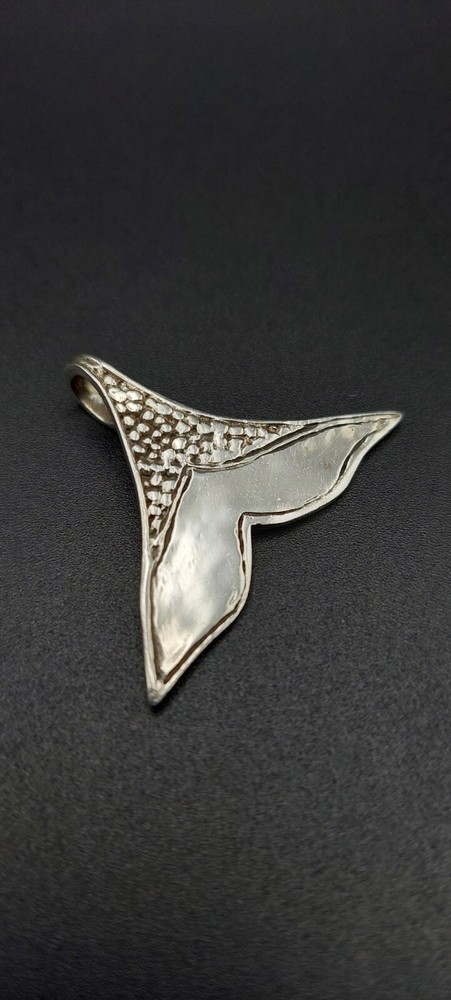 Sterling Silver Pendant Vintage Estate Handmade Whale Tail Unique Piece