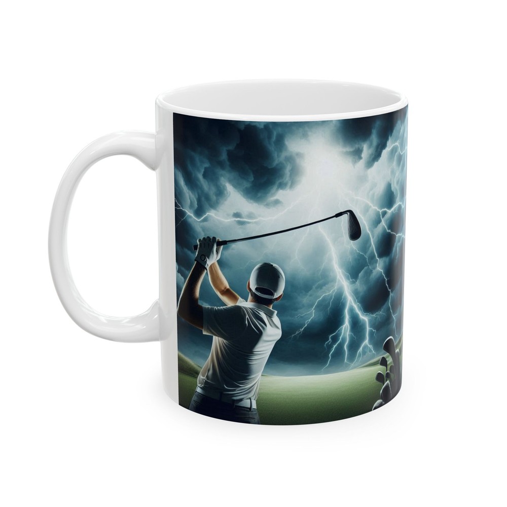 Golf in a lightning storm- Funny quote Ceramic Mug, Golf Gifts, Unique Cup