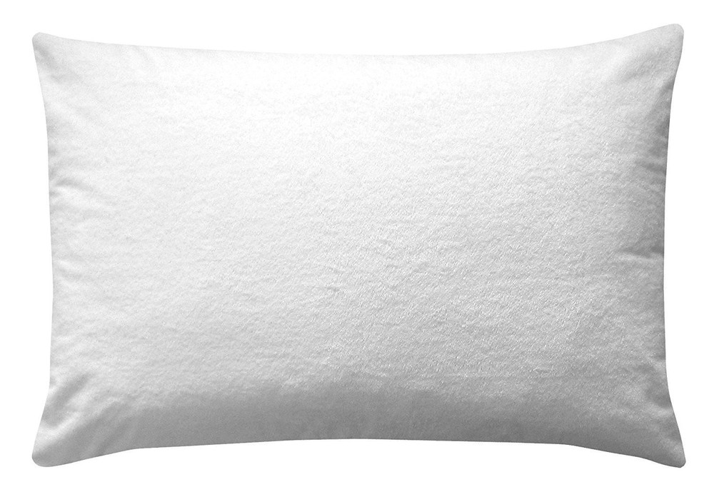 Terry Top Waterproof Pillow Protector Soft Cotton Blend Zip Closure 1 Pillow ...