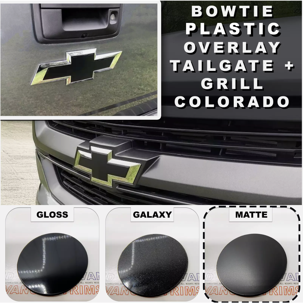 2015-2020 Colorado Matte Black BowTie Front and Rear Plastic Overlay Set