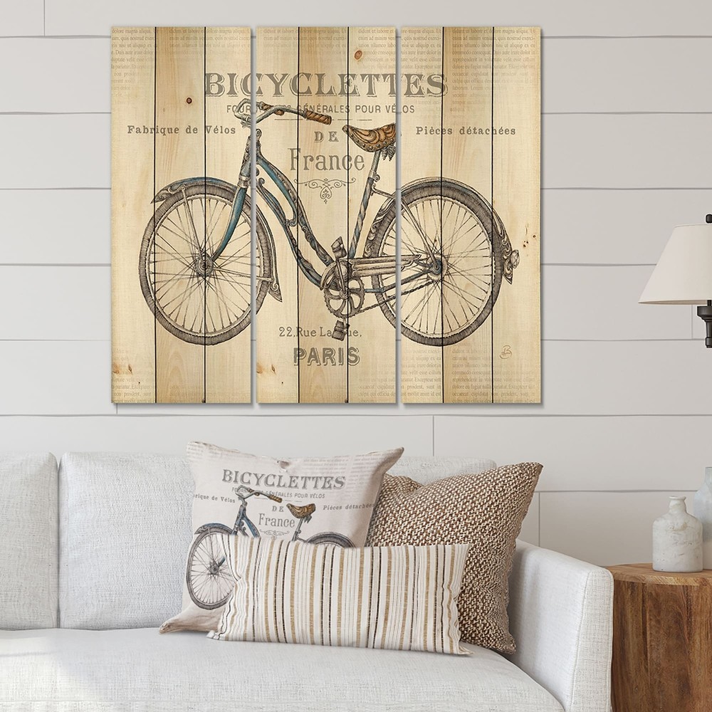 Designart 'Paris France Bicycles' Vintage Transportation