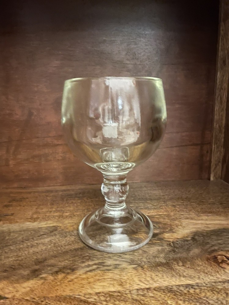 Vintage 26 oz Thick Clear Glass Mug Goblet Heavy Duty Drinkware