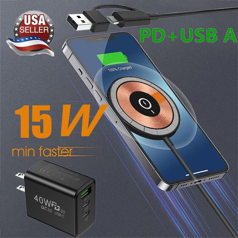 MagSafe Charger Wireless Charging Pad For iPhone 16 Pro Max 15 14 Plus 13 12