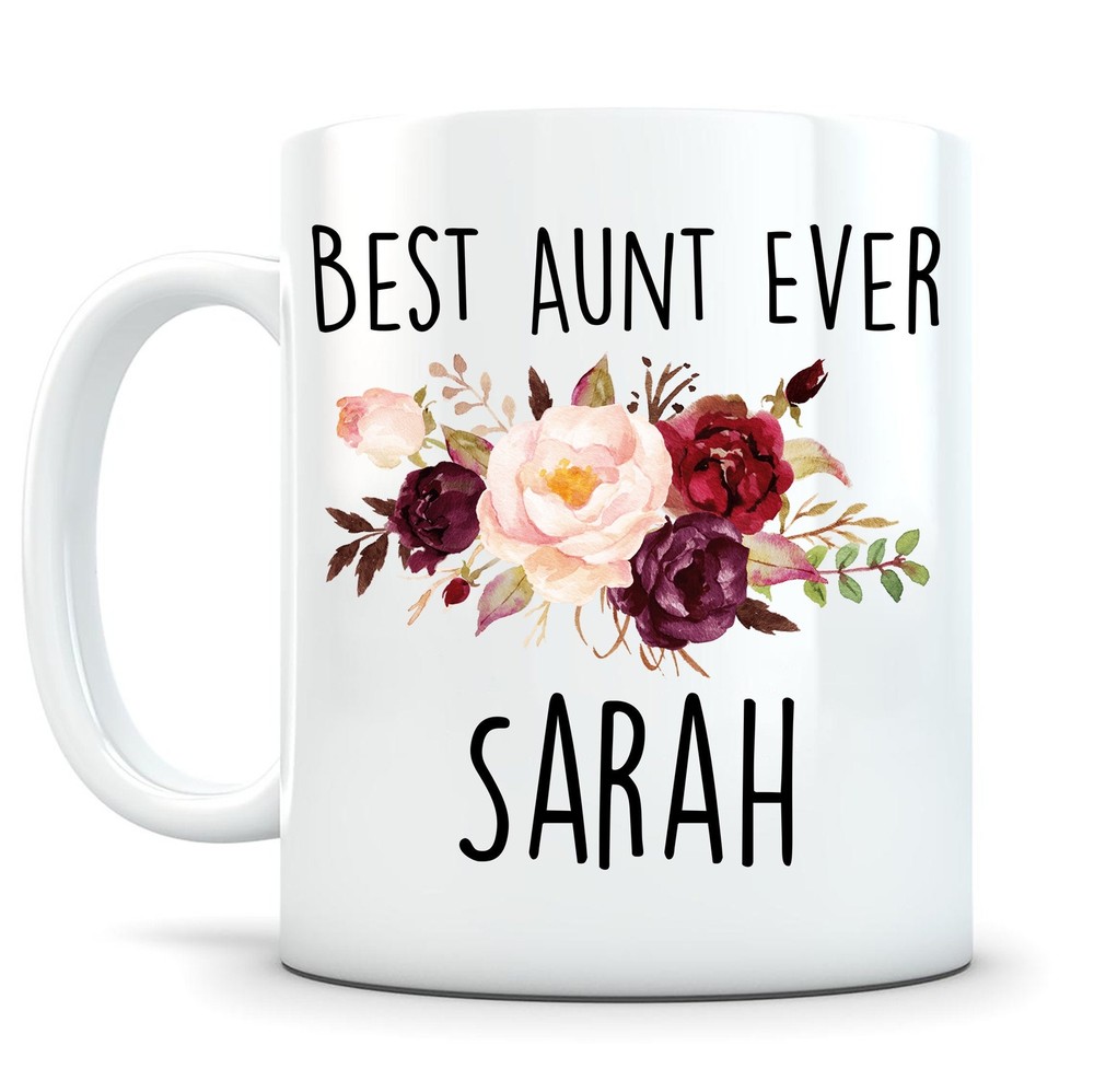 Best Aunt Ever Mug Best Floral Aunt Mug Personalized Gift For Aunt Best Aunt