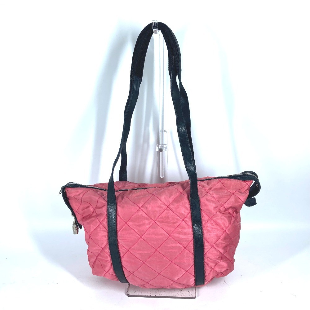 RARE Prada Triangle Logo Quilted Bicolor Shoulder Bag in Nylon & Leather
