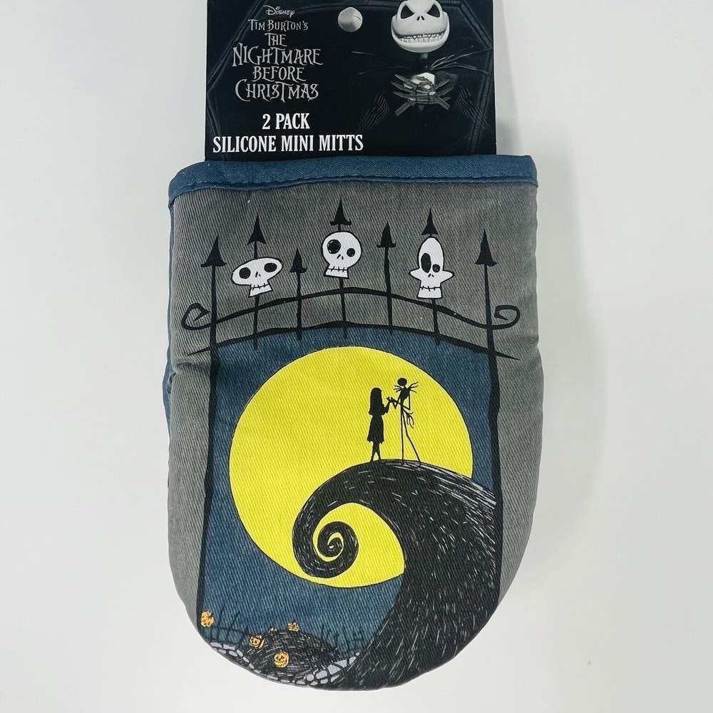 Disney Nightmare Before Christmas 2 Pack Mini Oven Mitts Halloween Graveyard NEW