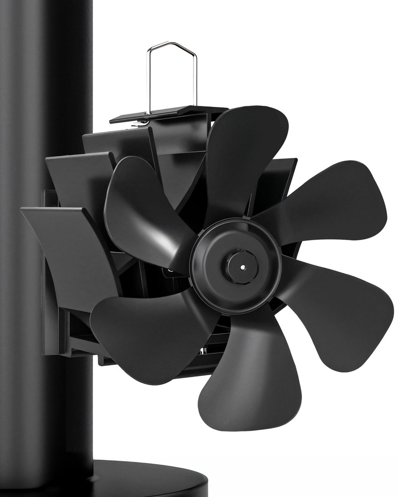 HIDALIFE Heat Powered Wood Stove Fan, 6 Blades, Non-Electric, Silent