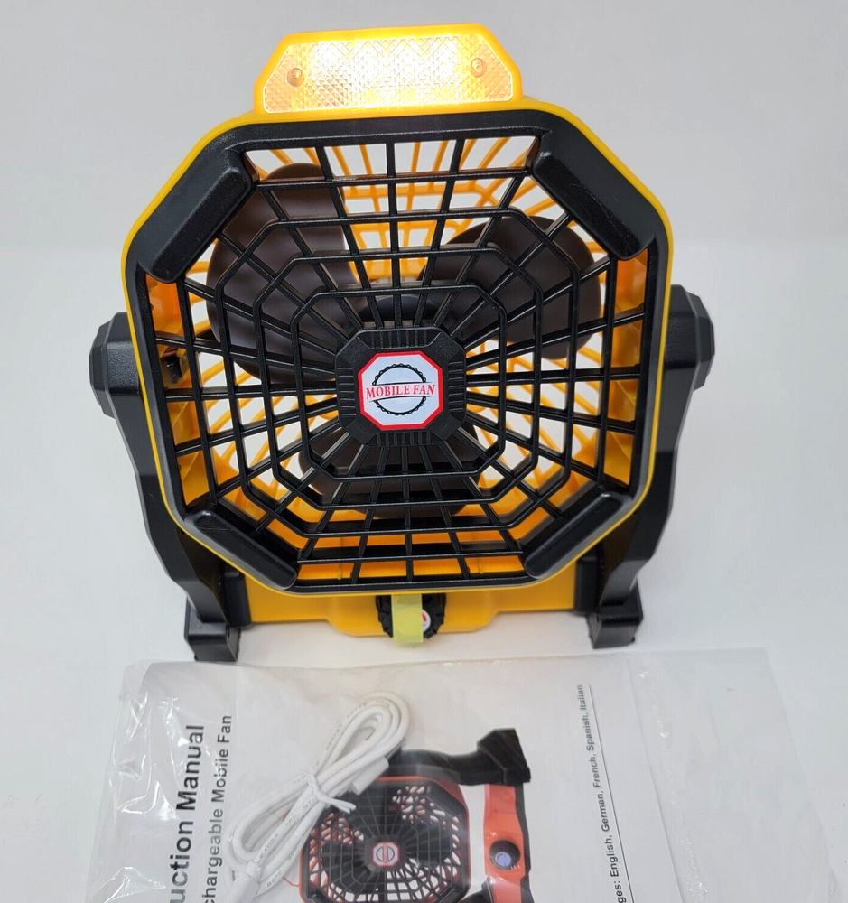 Camping Fan w/ LED Lantern 10400mAh 9-Inch Rechargeable Outdoor Tent Fan 270°