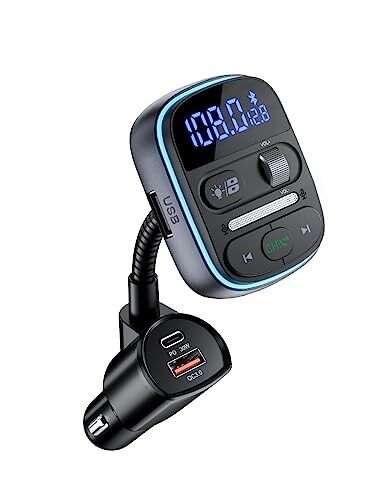 Bluetooth FM Transmitter PD 30W, Bluetooth Car Adapter with QC3.0 Fast