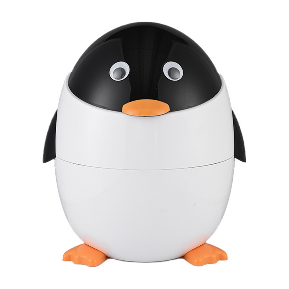 Waste Bin Trash Can Cartoon Penguin Cute Trash Can Basket With Lid Trash Can